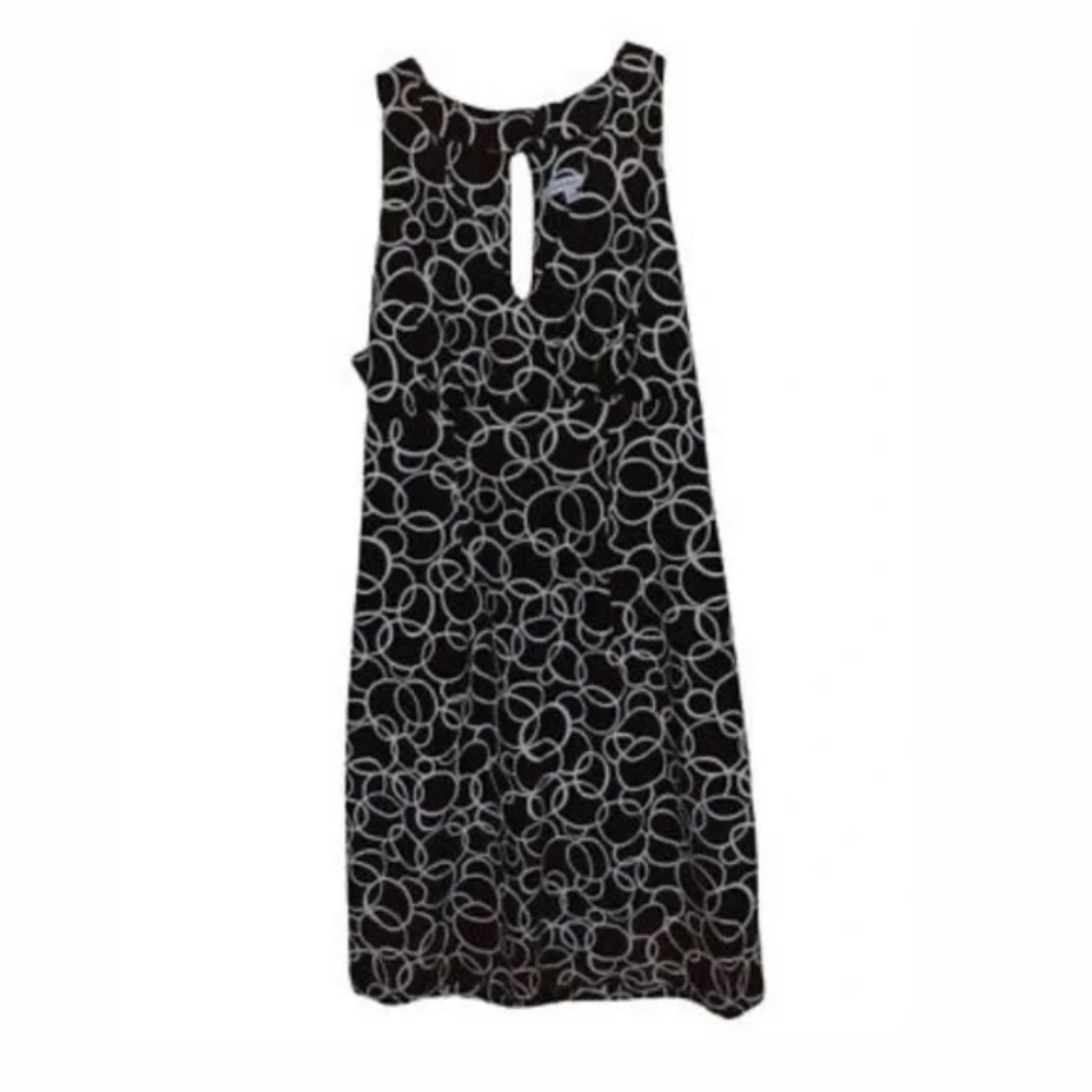 Dressbarn Black And White Retro Circle Halter Dress Size 10